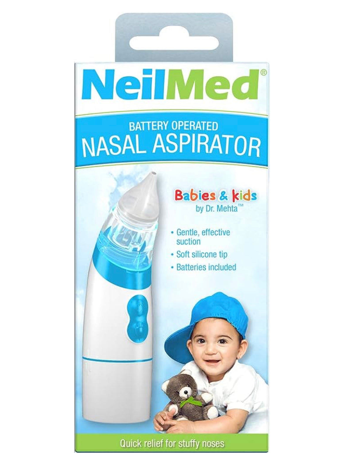 NeilMed Aspirador - Aspirador nasal a pilas para bebés y niños