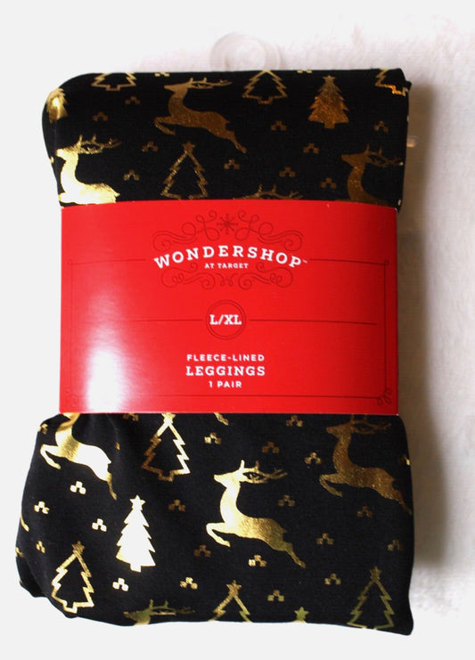 Leggings para mujer Wondershop forrados de lana sin costuras con estampado de papel de aluminio L/XL-