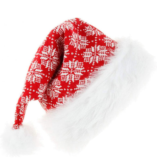 Sombrero de Papá Noel de punto para adultos, sombreros cálidos de Navidad, decoración de fiesta de Navidad, accesorios de vestuario (rojo)