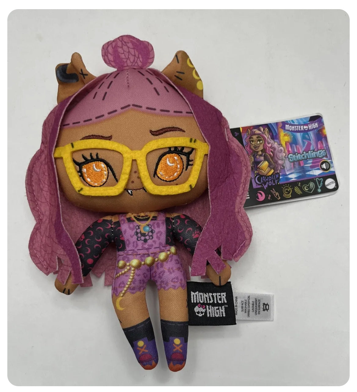 Juguete Mattel Monster High Stitchlings 7" Clawdeen Wolf Talking