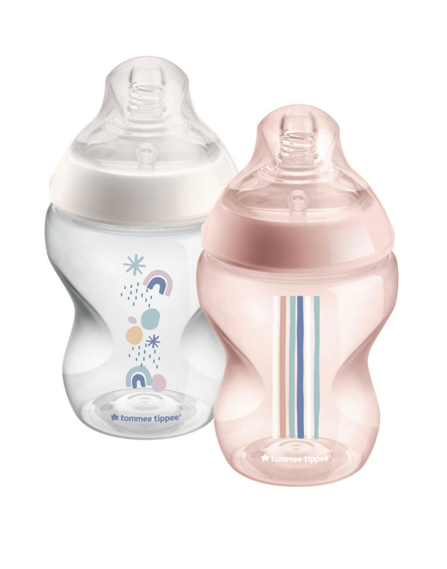 Tommee Tippee 2 pcs - rosa y blanco . 9 onz