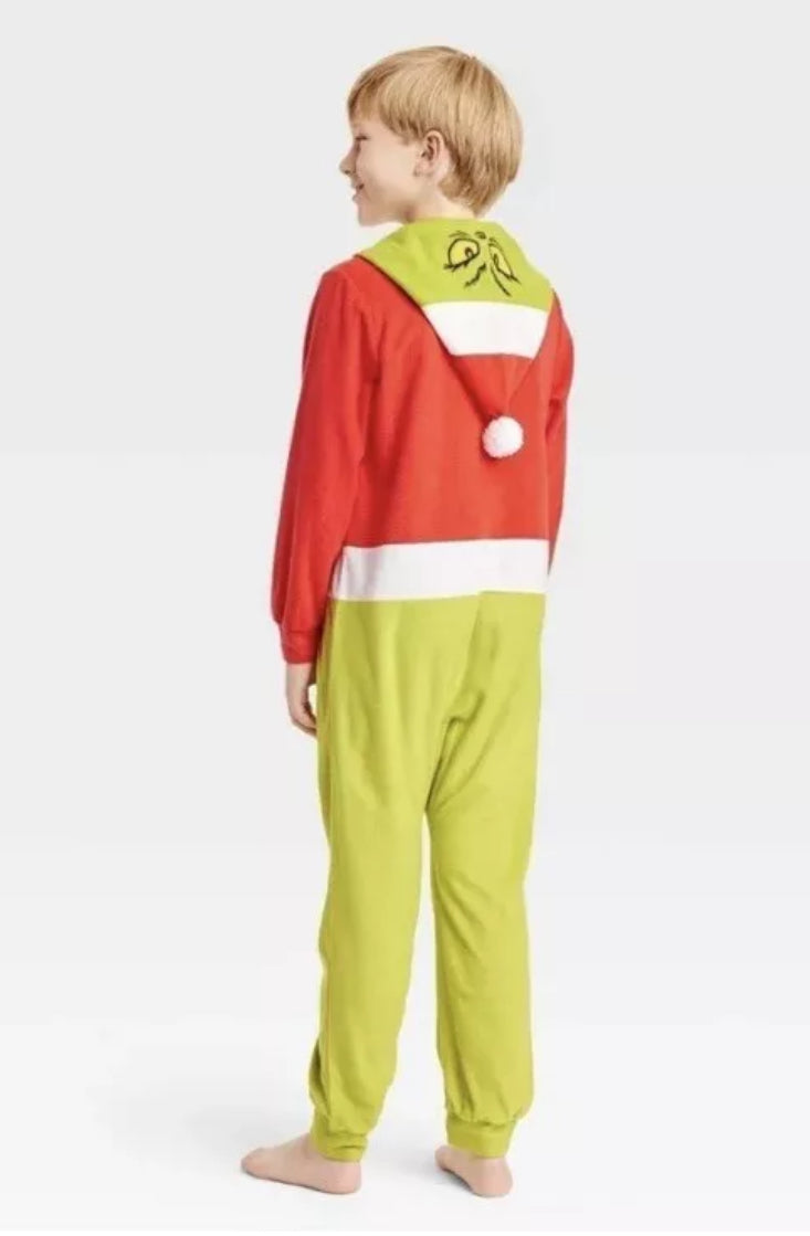 Dr. Seuss The Grinch Pijamas de una pieza Traje de unión Niño Niña Disfraz de Navidad Talla M (8)