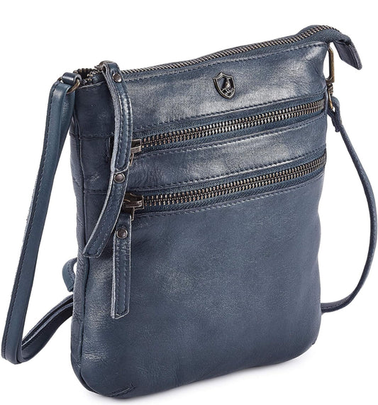 Bolso bandolera para mujer, pequeño bolso de cuero real, bolso cruzado de viaje vintage hecho a mano