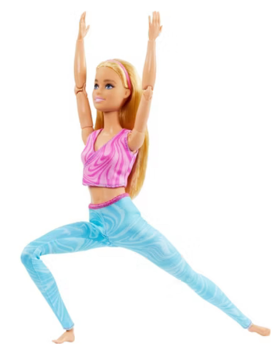 Muñeca de moda rubia Barbie hecha para mover con camiseta y pantalones deportivos extraíbles (exclusivo de Target)