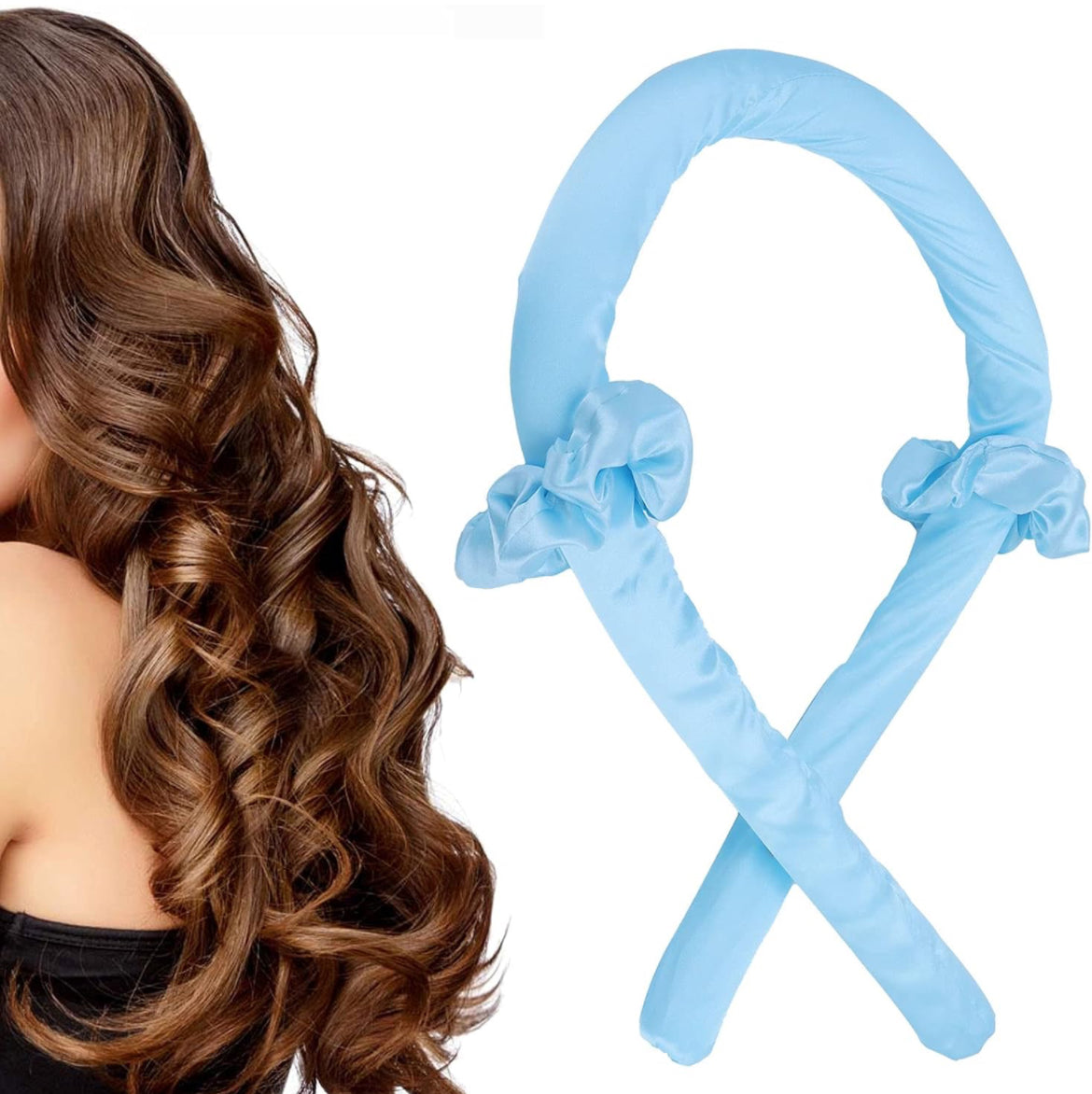 Rizador de pelo, práctica diadema de pelo rizado Método de rizado suave para el hogar (Color: azul)