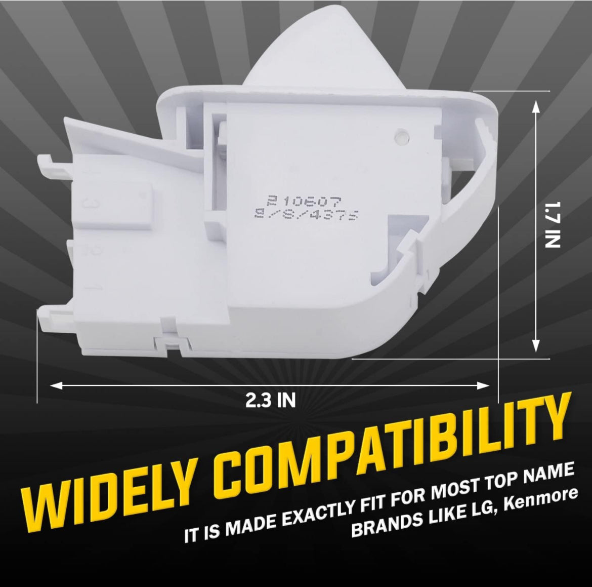 6600JB1010A Interruptor de botón de la puerta del refrigerador Compatible con los refrigeradores LG y Ken-more - Reemplaza: AP4442090, 6600JB1010K, 1268243, 6600JB1004A, 6600JB1010L, AH3529268, EA3529268, PS3529268