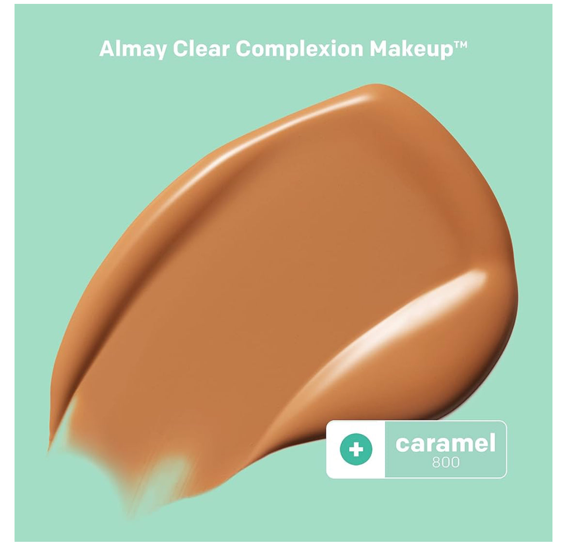 Almay Clear Complexion - Base de maquillaje para acné con ácido salicílico, ligero, cobertura media, hipoalergénico, sin fragancia, para pieles sensibles, 800 caramelo, 1 onza líquida.-Color: 800 Caramelo Bronceado