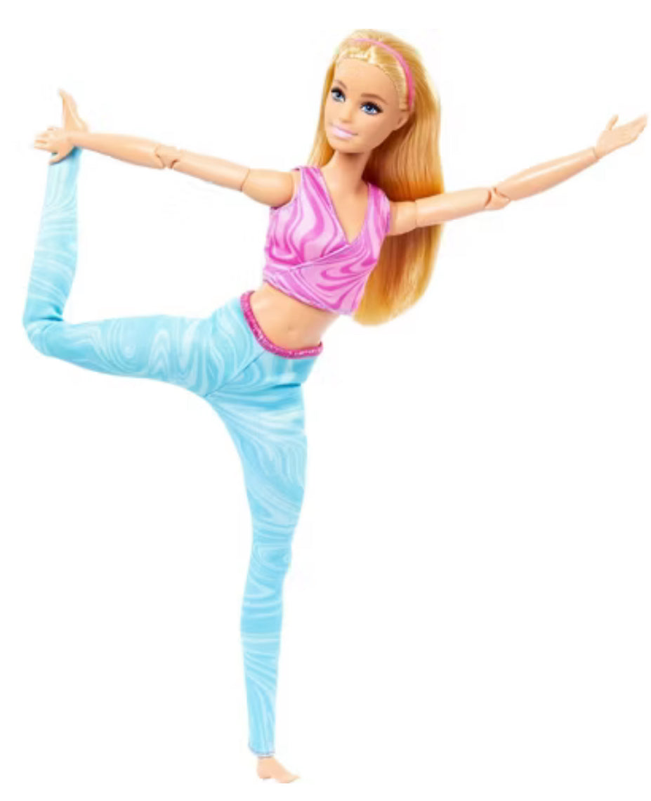 Muñeca de moda rubia Barbie hecha para mover con camiseta y pantalones deportivos extraíbles (exclusivo de Target)