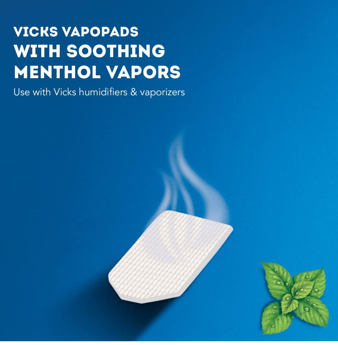 Vicks VapoPads: almohadillas de vapor de mentol calmantes para humidificadores, vaporizadores, vaporizadores sin agua y enchufes, VSP-19, 6 unidades (paquete de 1)