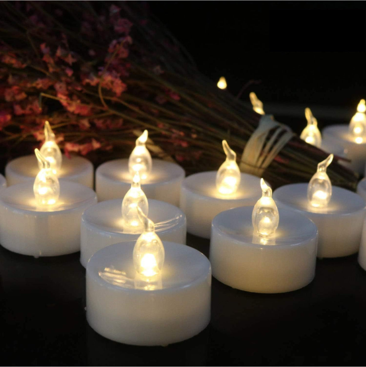 Paquete de 24 velas LED sin llama, funciona con pilas, más de 200 horas, velas eléctricas falsas de Plasitc para votivo, Halloween, calabazas , decoración de mesa, etc