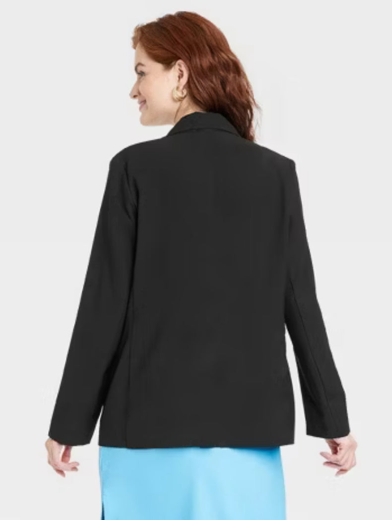 Blazer de ajuste relajado esencial para mujer - A New Day™ Negro - talla XXL