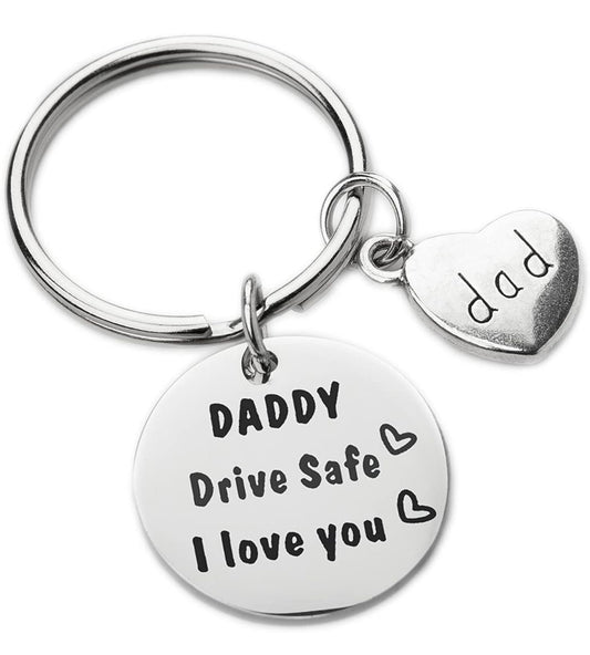 Llavero con texto en inglés "I Love You", regalo para papá, día del padre, regalo de cumpleaños, Plateado (sliver)