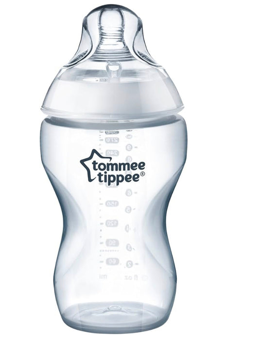 Tommee Tippee Closer to Nature - Biberón de cereales añadido, tetina de corte en Y, pezón fácil de poner, 11 onzas, 1 unidad, transparente