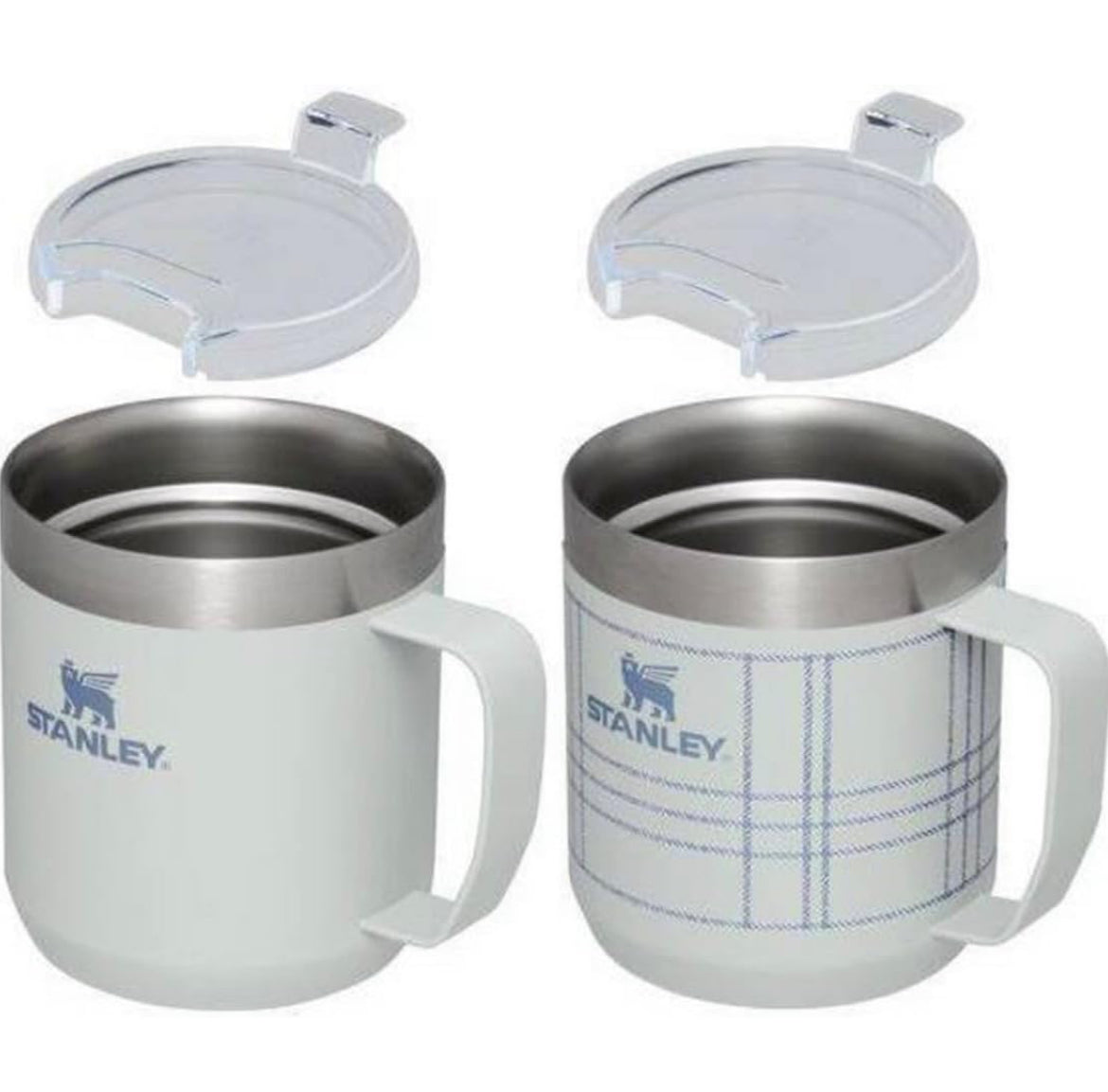 STANLEY Paquete de 2 tazas clásicas legendarias de acero inoxidable de 12 oz - Hearth & Hand™ con lámina de plata de magnolia