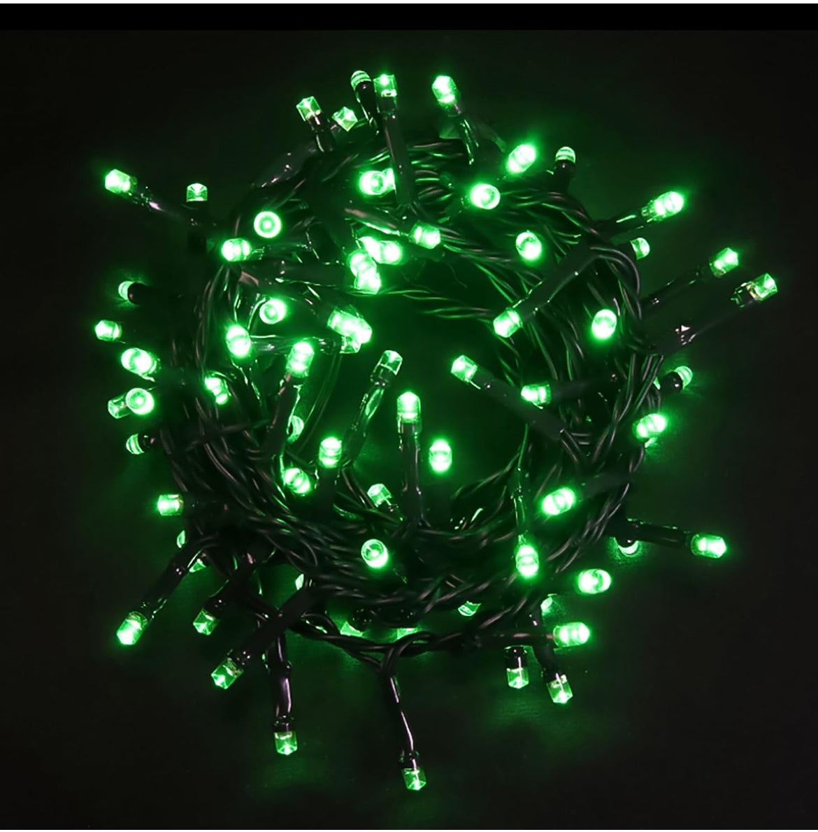 Luces LED verdes de Navidad, mini tira de luces verdes enchufables, 8 modos de luces verdes de Navidad al aire libre para árbol de decoración de fiesta del día de San Patricio, 100 LED de 8 pies