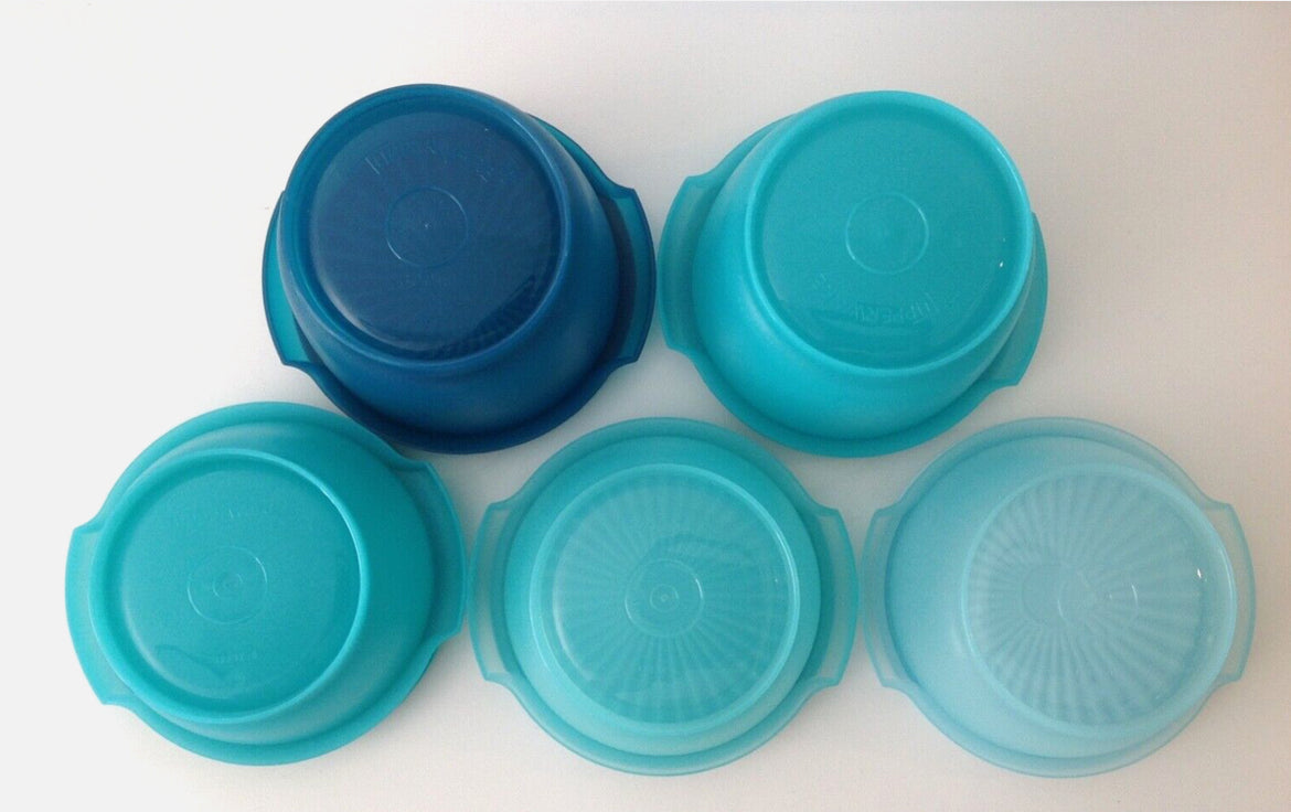 Tupperware Heritage 5 cuencos Contenedor de almacenamiento de alimentos de plástico Juego de 10 piezas Verde