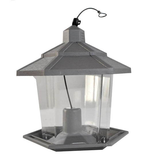 Pennington, Gray Plastic Hopper Chickadee Wild Bird Feeder, 2.5 Lb. Capacity