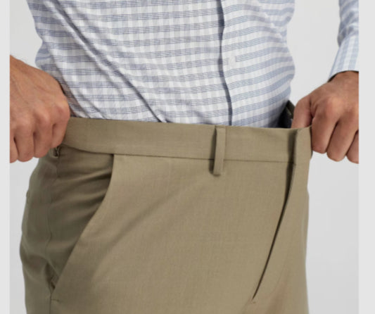 Pantalones de vestir Haggar H26 para hombre premium elásticos calce clásico 34x32 caqui