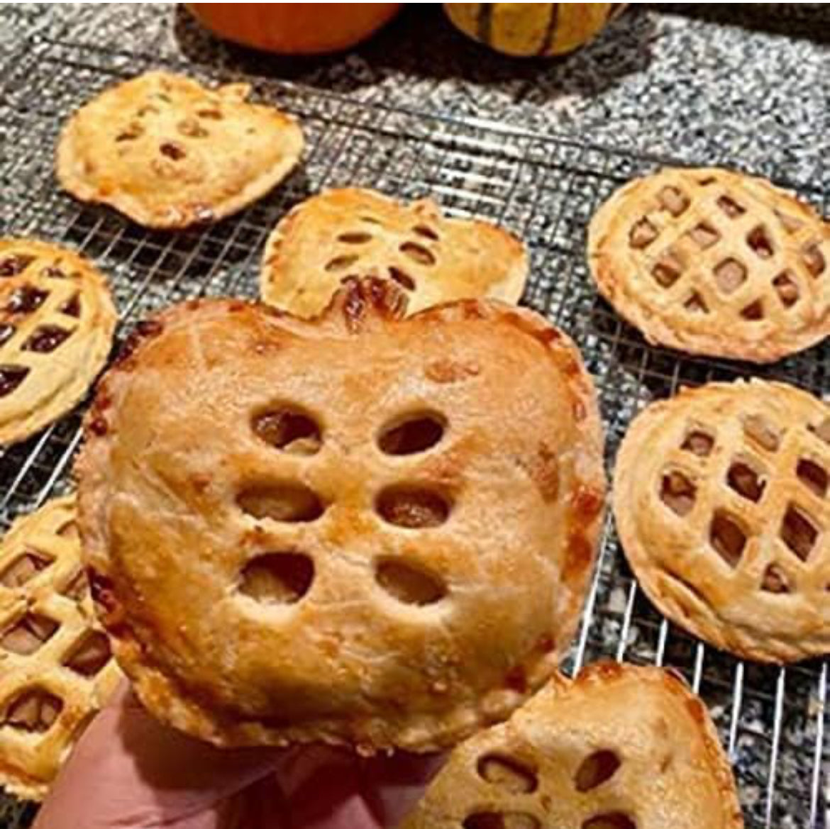 3 moldes para tartas de bolsillo prensatelas de masa, moldes para tartas de mano para fiestas, formas de manzana, calabaza y bellota