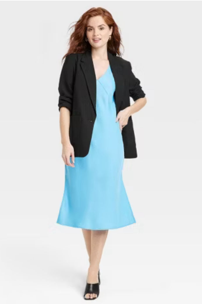 Blazer de ajuste relajado esencial para mujer - A New Day™ Negro - talla XXL
