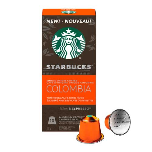 Starbucks Nespresso Colombia 10 quilates cuello tostado mediano