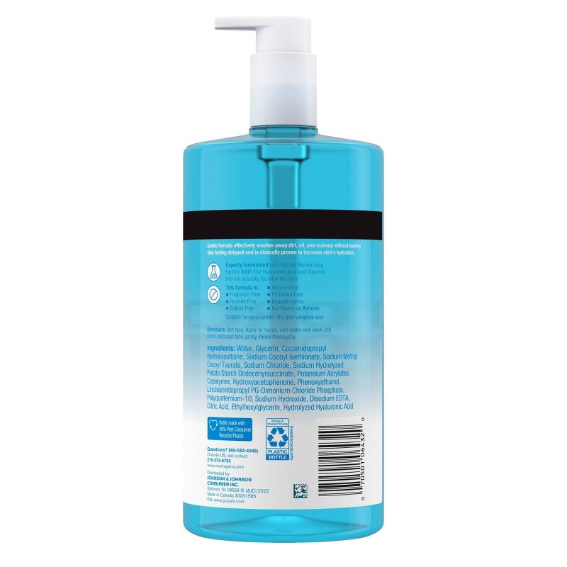 Gel limpiador hidratante sin fragancia Neutrogena Hydro Boost