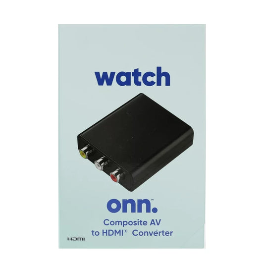 onn. Composite AV To HDMI Adapter, 1080P HD Quality, Game Consoles and Televisions, Black