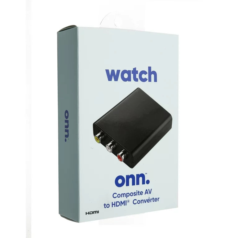 onn. Composite AV To HDMI Adapter, 1080P HD Quality, Game Consoles and Televisions, Black