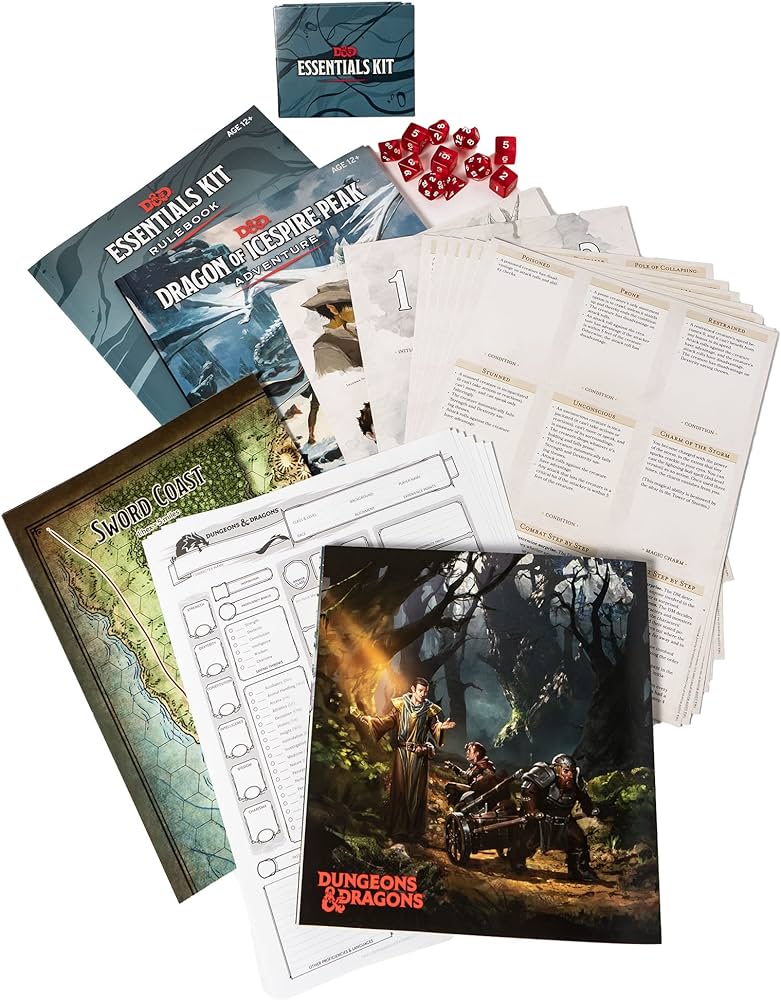 Wizards RPG Team - Kit introductorio de aventura para Calabozos y dragones, artículos esenciales