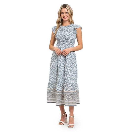 Vestido fruncido con capas para mujer de August Sky - talla M