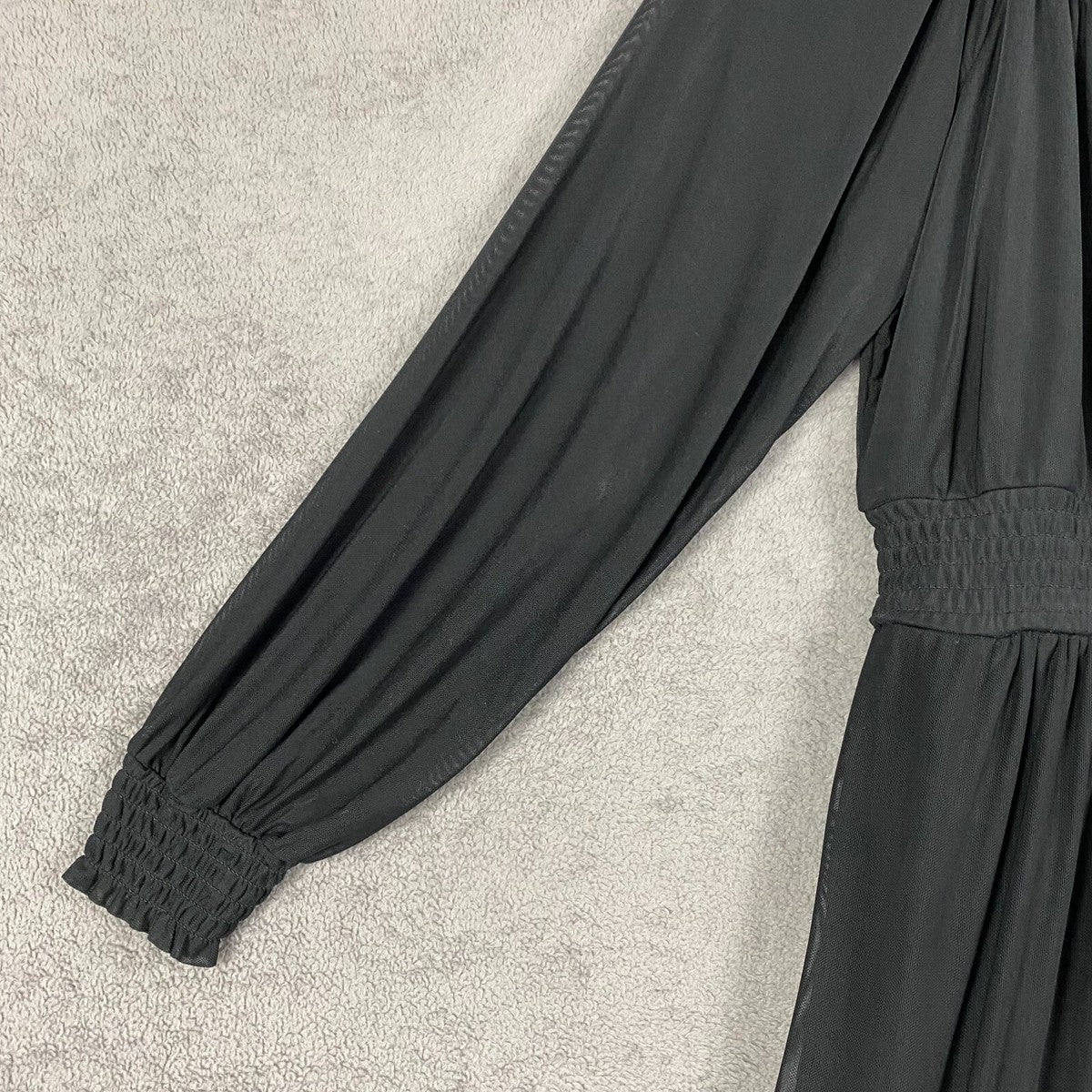 Maxi Vestido Knox Rosa Mujer talla XS Negro Manga Larga Volantes Cuello Plisado Línea A Modesto