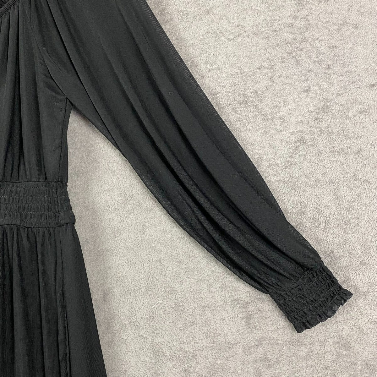 Maxi Vestido Knox Rosa Mujer talla XS Negro Manga Larga Volantes Cuello Plisado Línea A Modesto