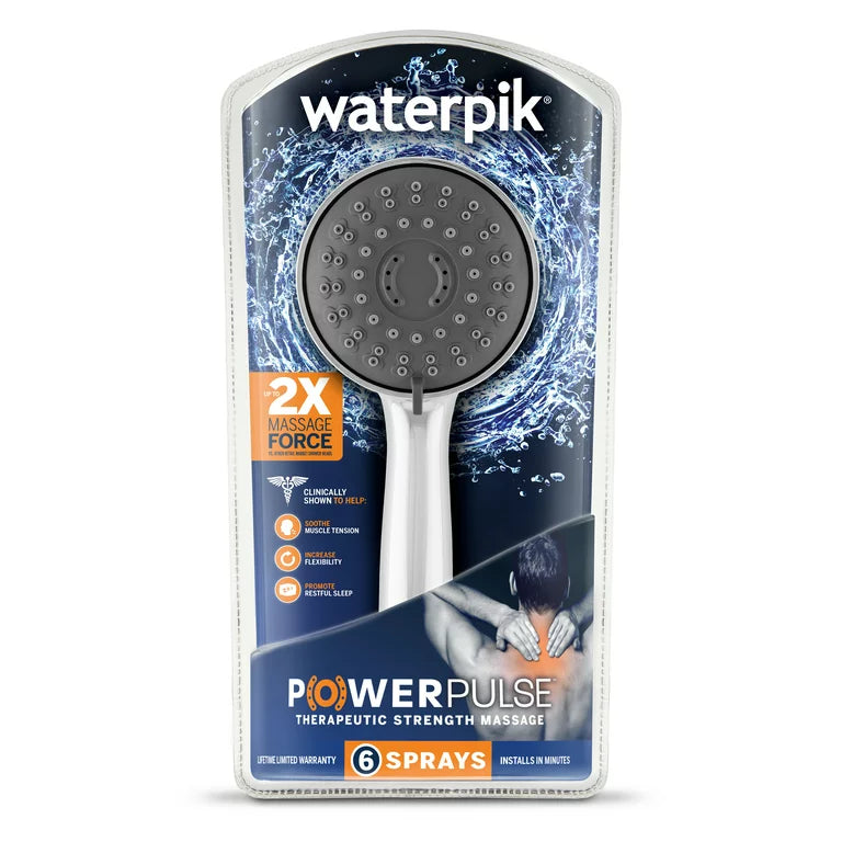 Waterpik 6-Mode Powerpulse Therapeutic Massage Showerhead Chrome XAU-643E