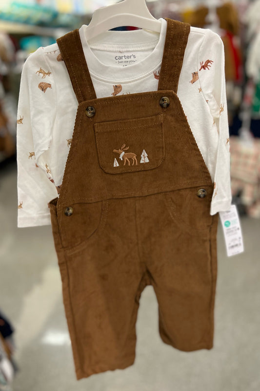Set de 2 piezas overall corduroy - Carters - talla 9M