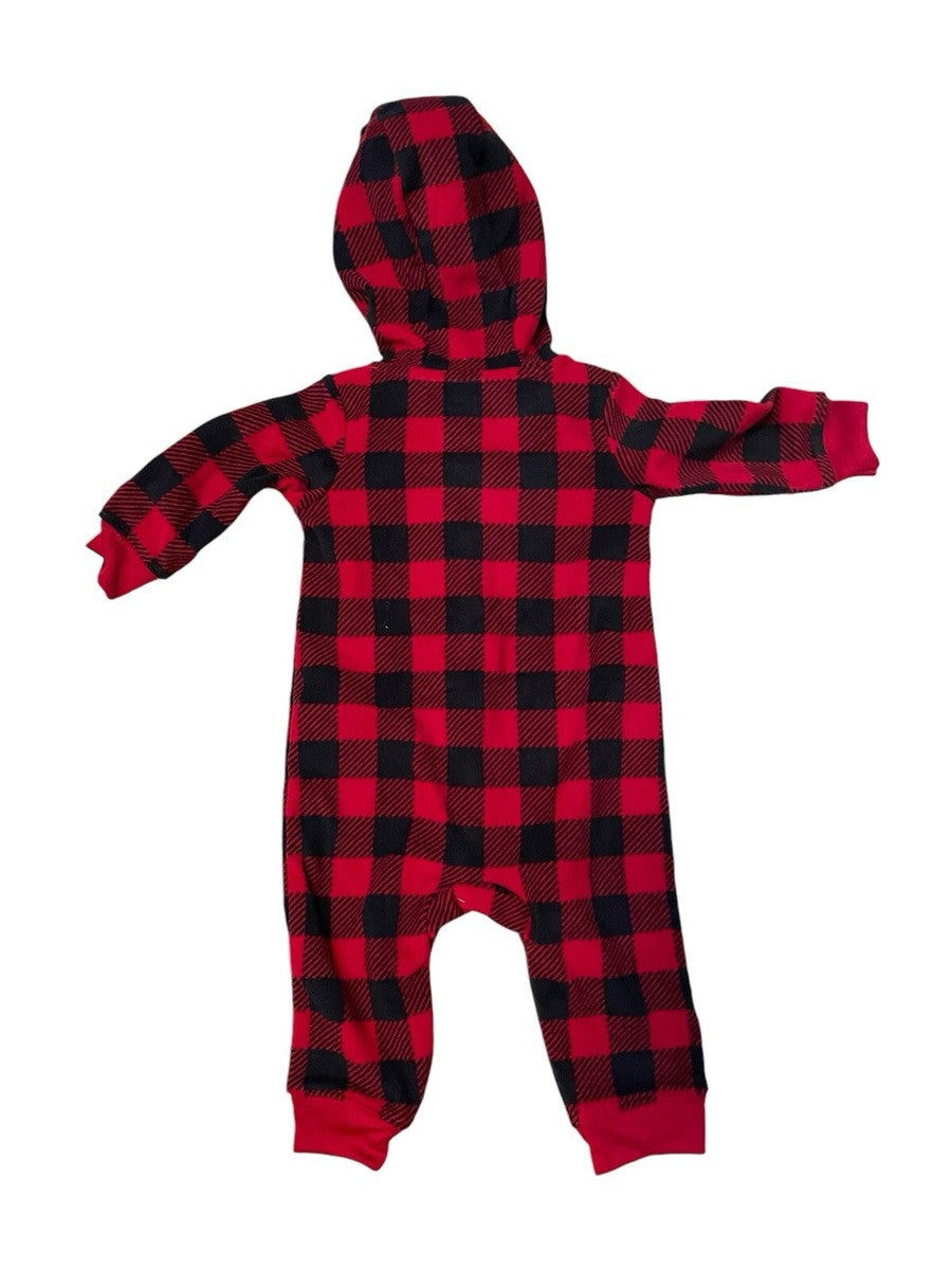 Enterizo Baby Boys Búfalo Cuadros Oso Polar Con Capucha 1 Pieza- Carters Justo one you - talla 9M
