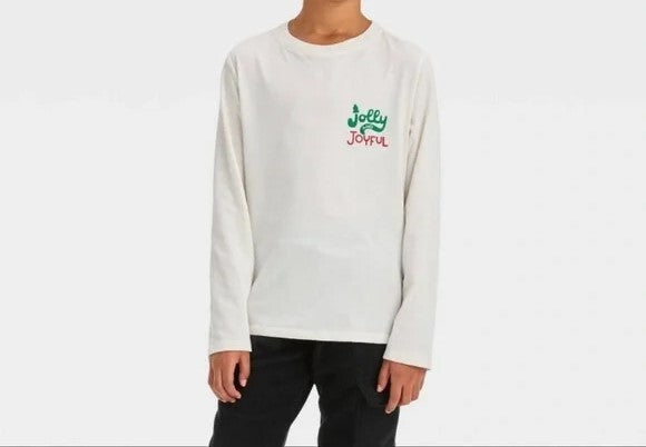 Playera   Manga Larga - Cat & Jack - Jolly and Joyful Niño-  Talla  S (6/7)