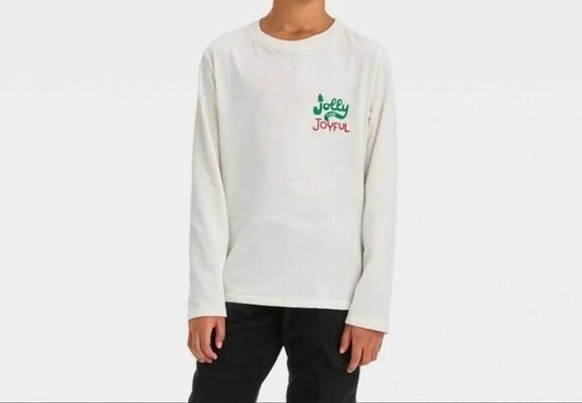 Playera   Manga Larga - Cat & Jack - Jolly and Joyful Niño-  Talla  S (6/7)