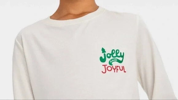 Playera   Manga Larga - Cat & Jack - Jolly and Joyful Niño-  Talla  S (6/7)