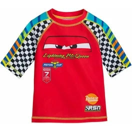 Disney -Camiseta de Natación con Protección contra Erupciones Lightning McQueen Store Cars para Niño -Talla 7/8