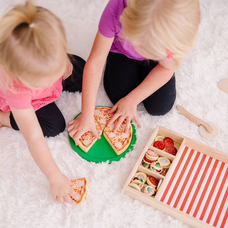 Juego de comida de madera para fiesta de pizza Melissa & Doug