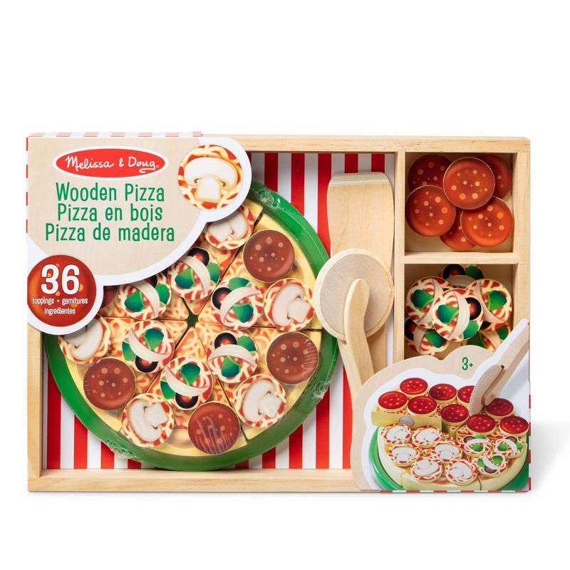 Juego de comida de madera para fiesta de pizza Melissa & Doug