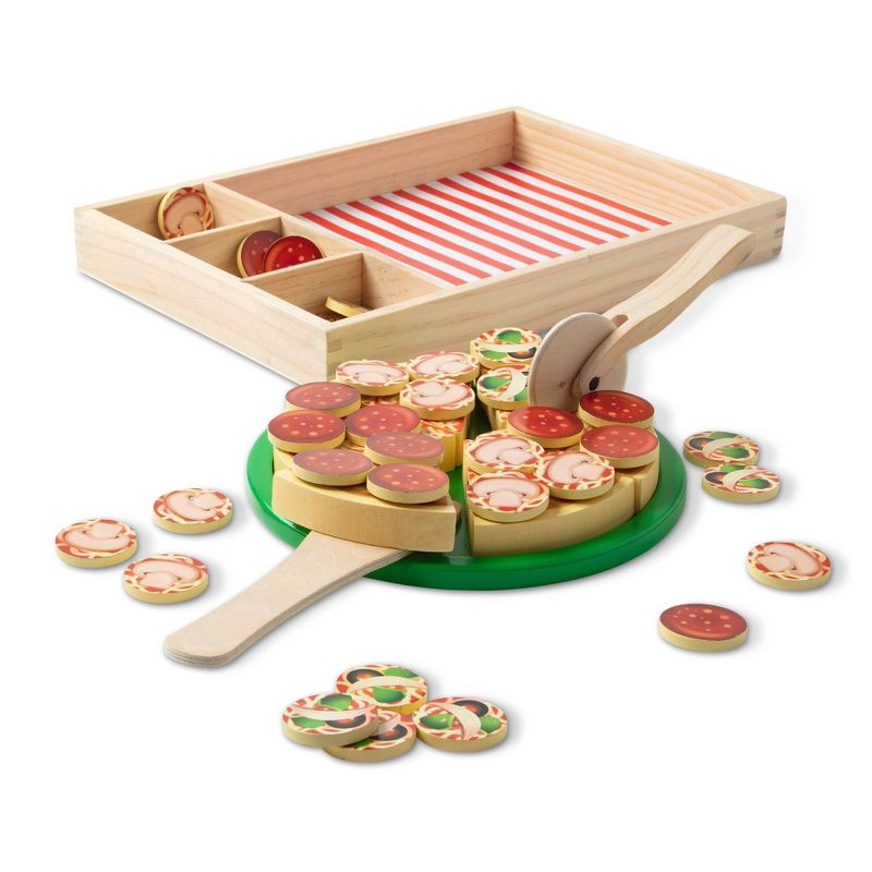 Juego de comida de madera para fiesta de pizza Melissa & Doug