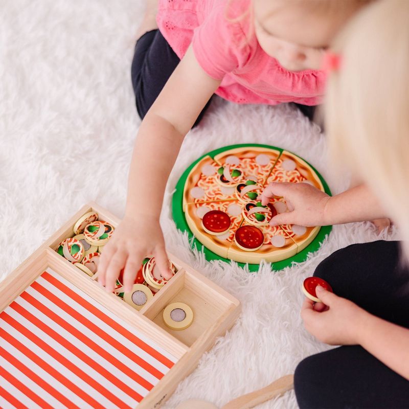 Juego de comida de madera para fiesta de pizza Melissa & Doug