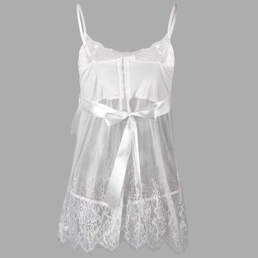 Lencería de encaje Babydoll Camisón de encaje Ropa de dormir- talla s/m