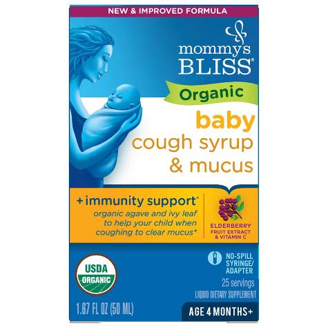 Mommy's Bliss Organic Baby Tos & Mucussirup - Baya de saúco - 1,67 fl oz