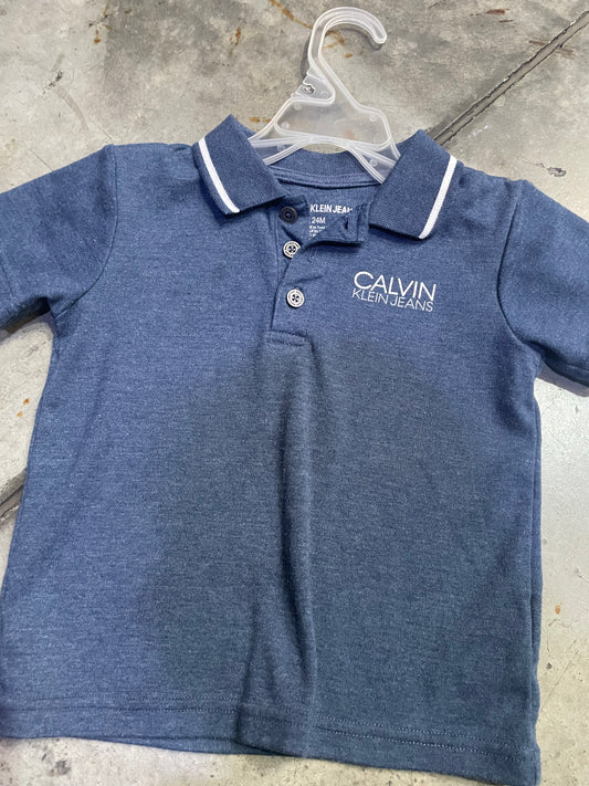 Playera tipo polo manga corta - Calvin Klein - talla 24m
