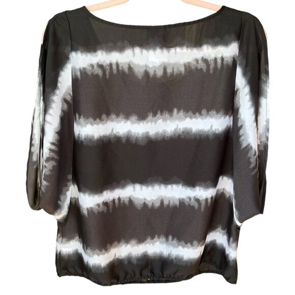 Blusa transparente Converse One Star para mujer, talla M, negro, tie Dye, rayas, punk grunge