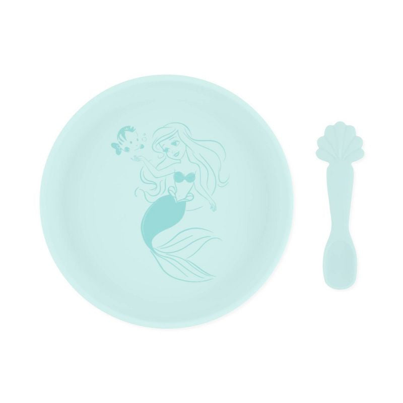 Juego de alimentación Disney Bumkins de 2 piezas Disney Ariel - Aqua Green