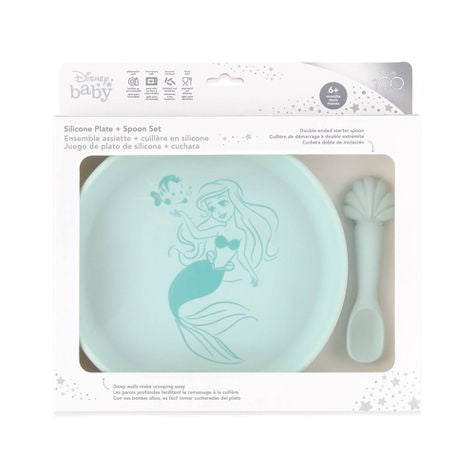 Juego de alimentación Disney Bumkins de 2 piezas Disney Ariel - Aqua Green