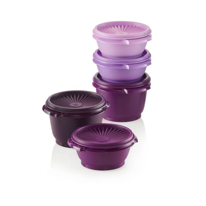 Juego de contenedores de almacenamiento de alimentos de plástico Tupperware Heritage 5pk